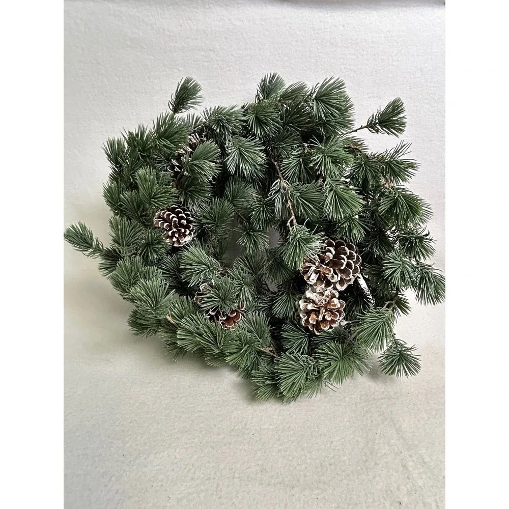 Rustic Winter Farmhouse OZFHUA 13in Green‎ Pinecone Cedar Pine Wreath